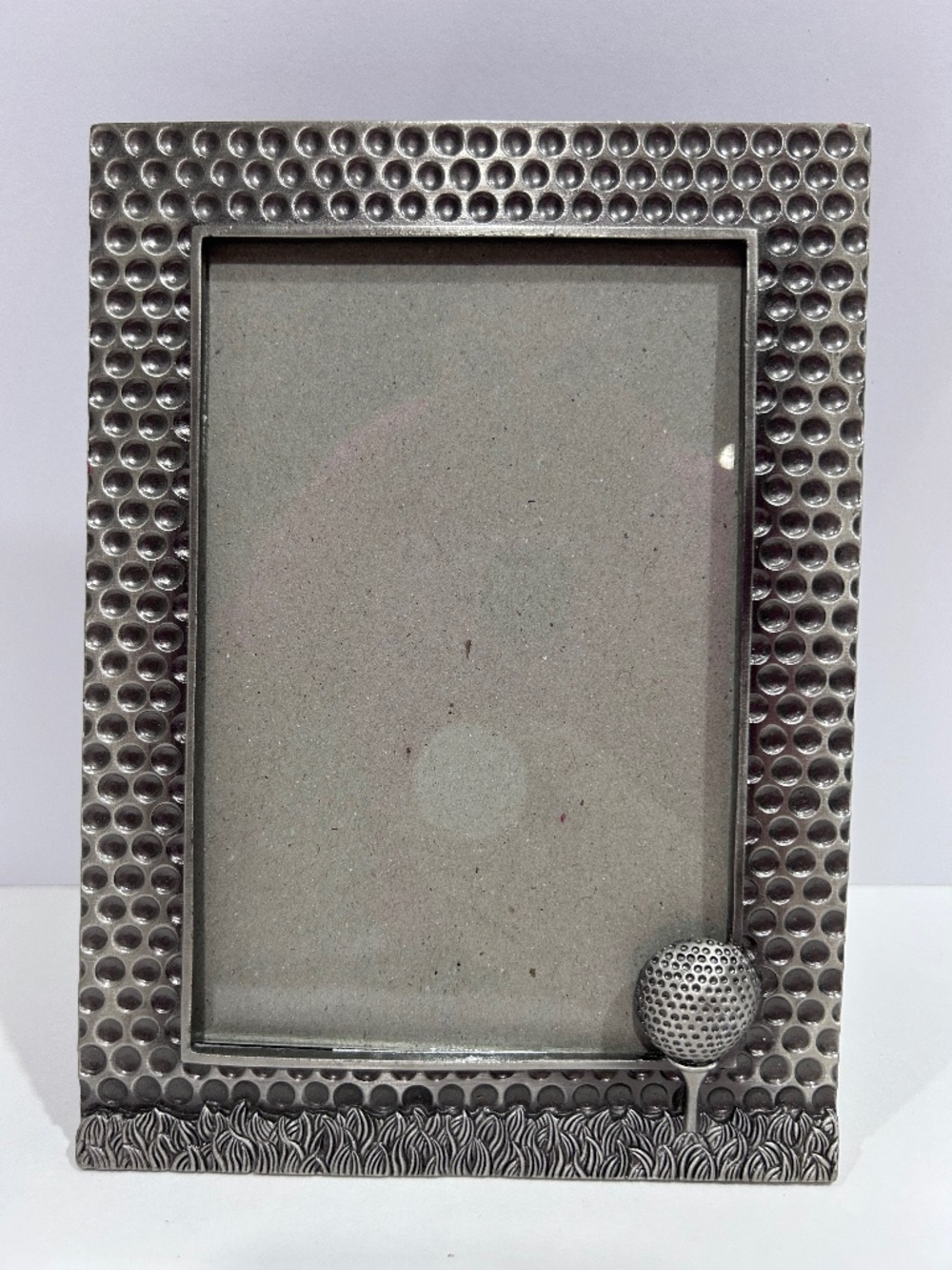 Vintage Golf Photo Picture Frame Textured Metal Golf Art 4x6 photo -Stand up GUC